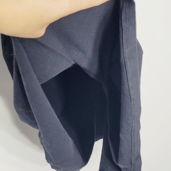 Eve Lavoie Women's Black Gray Cotton Blend Cap Sleeve Tie Back V-Neck Dress Sz M - Picture 4 of 10